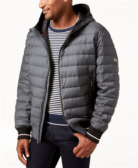 michael kors hooded puff jacket men|Michael Kors men's jacket fleece.